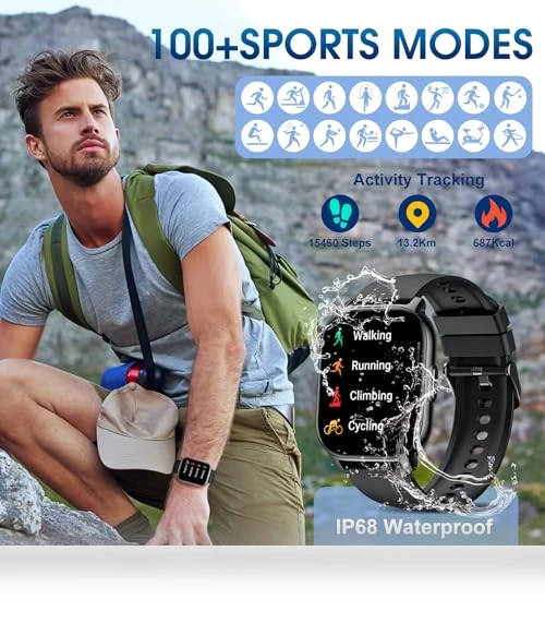 2.1" Smart Watch with Heart Rate Monitor, 120+ Sport Modes, IP68 Waterproof — Smartwatches, BP Doctor