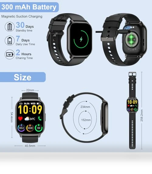 2.1" Smart Watch with Heart Rate Monitor, 120+ Sport Modes, IP68 Waterproof — Smartwatches, BP Doctor