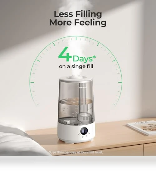 3.6 L Cool Mist Humidifier with Oil Diffuser and 7 Color Light — Air Moisturizers, Homvana