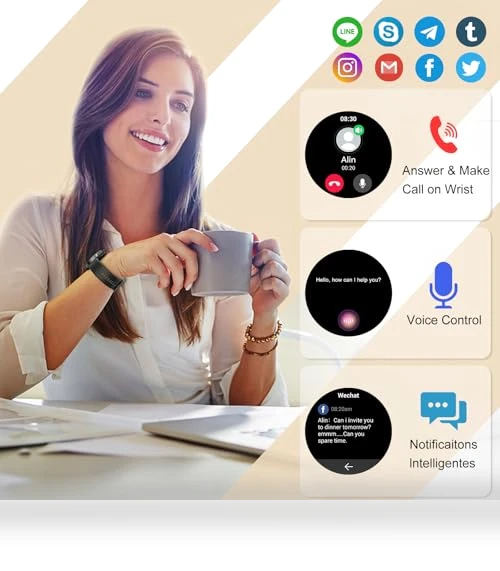 40mm AMOLED Touchscreen Smartwatch with Fitness Tracker — Smartwatches, Fempoin
