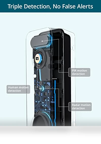 Wireless Doorbell Camera 5MP Ultra HD, No Monthly Fee, Works with Alexa & Google Assistant — Smart Home Security, AOSU