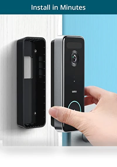 Wireless Doorbell Camera 5MP Ultra HD, No Monthly Fee, Works with Alexa & Google Assistant — Smart Home Security, AOSU