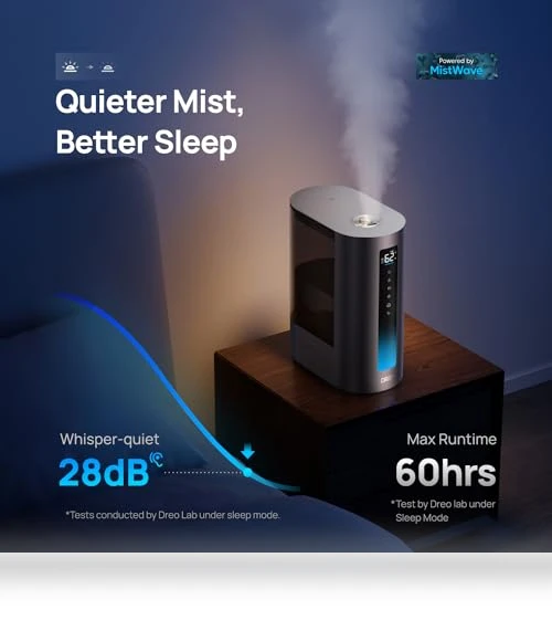 6L Smart Humidifier with Warm & Cool Mist for Large Rooms — Air Moisturizers, Dreo