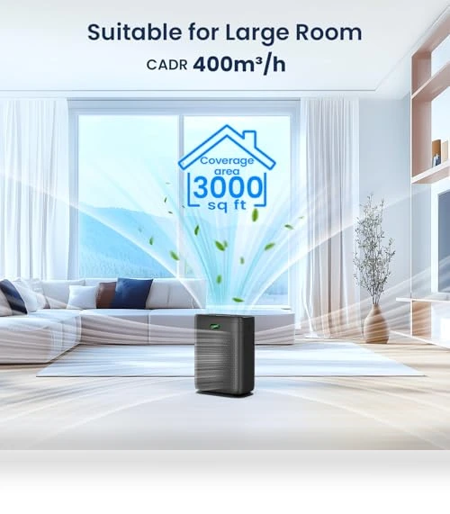 Large Room HEPA Air Purifier with PM 2.5 Display — Electrostatic Air Purifiers, AMEIFU