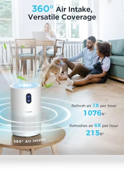 H13 True HEPA Air Purifier for Large Rooms up to 1076 ft² — Electrostatic Air Purifiers, Mooka