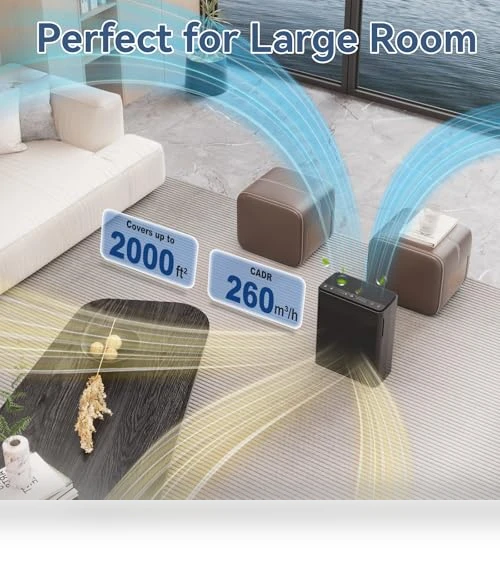Large Room Air Purifier with H13 HEPA Filter for Pets, Smoke, and Odor — Electrostatic Air Purifiers, AIUZLK