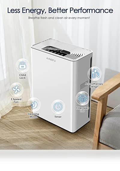 H13 True HEPA Air Purifier for Large Rooms up to 2300sq.ft — Electrostatic Air Purifiers, AMEIFU