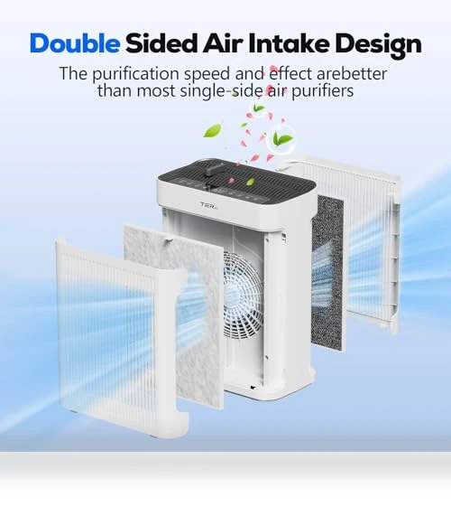 Large Room Air Purifier with H13 HEPA Filter and PM 2.5 Sensor — Electrostatic Air Purifiers, TERAIR