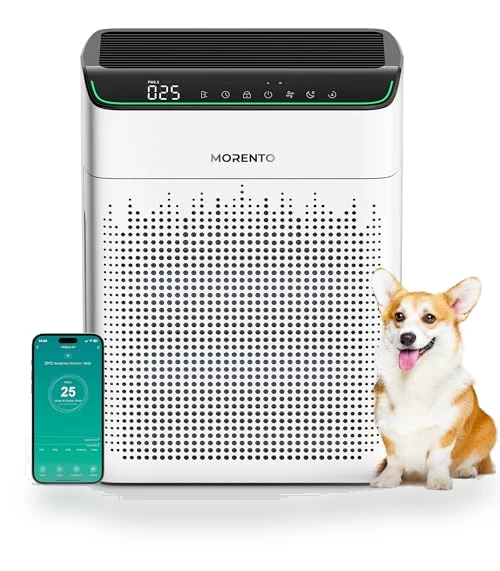 Smart Air Purifier for Large Rooms up to 1690 ft² with HEPA Filter — Electrostatic Air Purifiers, MORENTO
