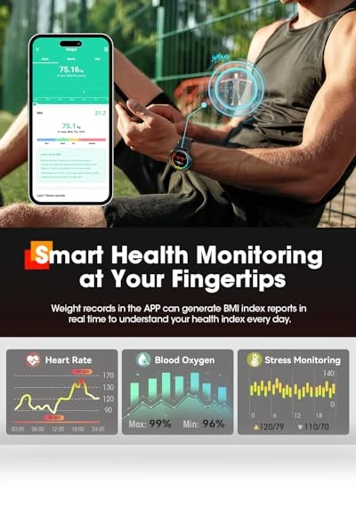 Military Smart Watch with Bluetooth Call, Fitness Tracker — Smartwatches, DEKELIFE