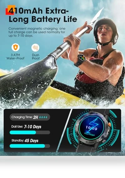 Military Smart Watch with Bluetooth Call, Fitness Tracker — Smartwatches, DEKELIFE