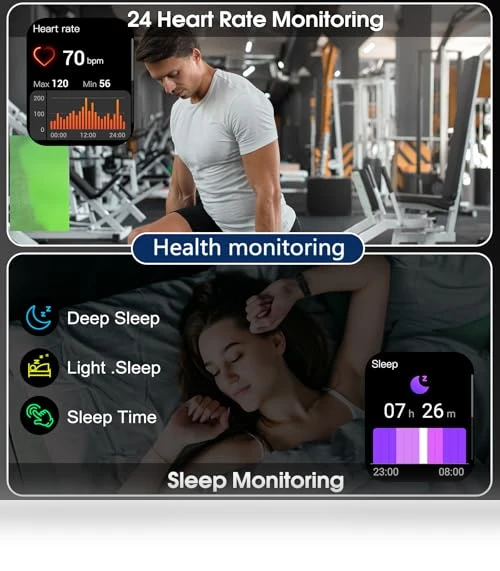 1.95" HD Touch Screen Smart Watch with Bluetooth Call, Fitness Tracker — Smartwatches, Puqo