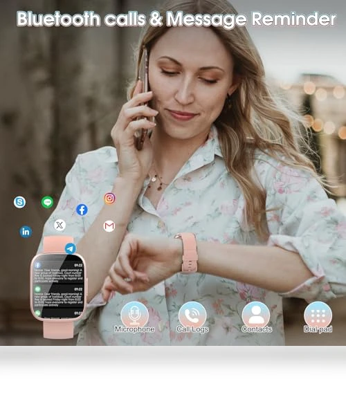 Smart Watch with Bluetooth Call, 1.95" HD Touch Screen, Fitness & Sleep Tracker — Smartwatches, Puqo