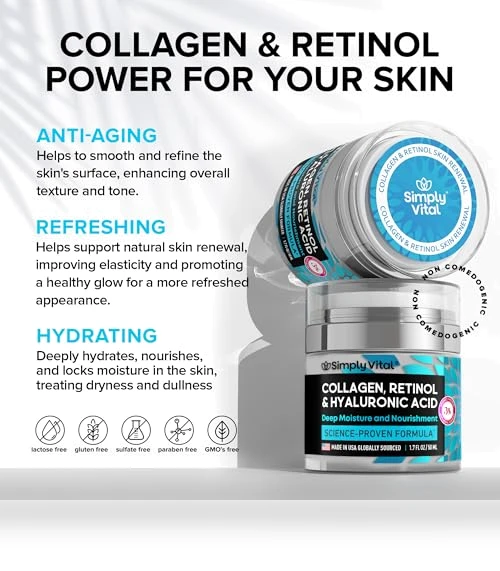 Anti-Aging Face Moisturizer with Collagen, Retinol & Hyaluronic Acid — Beauty & Personal Care, SimplyVital