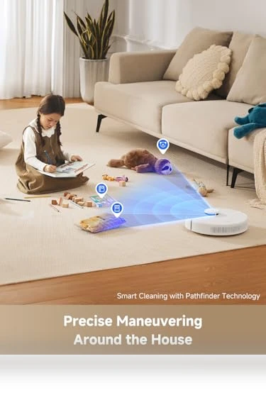 Robot Vacuum and Mop with Self-Emptying Base, 6000 Pa Suction, LiDAR Navigation — Smart Cleaning Robots, Dreame