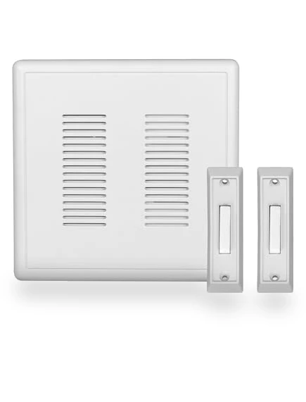 Electric Doorbell Kit with Selectable Ring Chimes — Push Buttons, NICOR Lighting