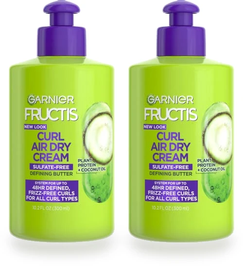 Curl Nourish Air Dry Cream, Sulfate Free Defining Butter Leave-in Conditioner — Hair Nourishing Oils, Garnier