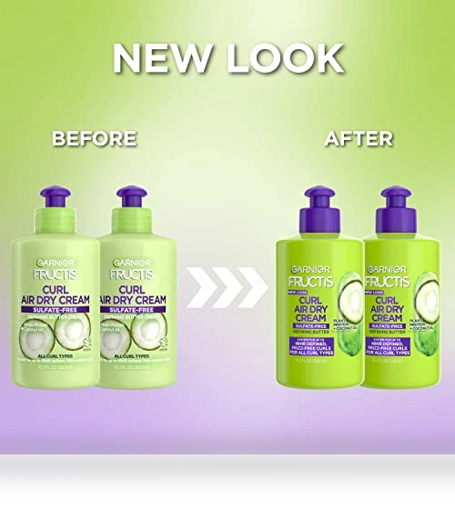 Curl Nourish Air Dry Cream, Sulfate Free Defining Butter Leave-in Conditioner — Hair Nourishing Oils, Garnier