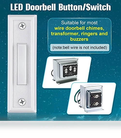 Lighted Doorbell Button with LED Light — Push Buttons, Saillong