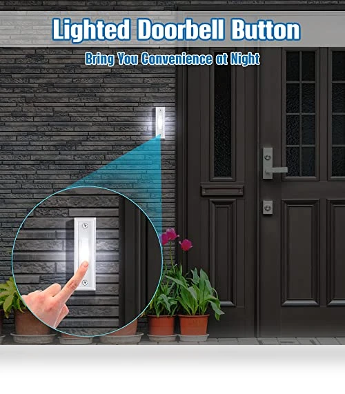Lighted Doorbell Button with LED Light — Push Buttons, Saillong