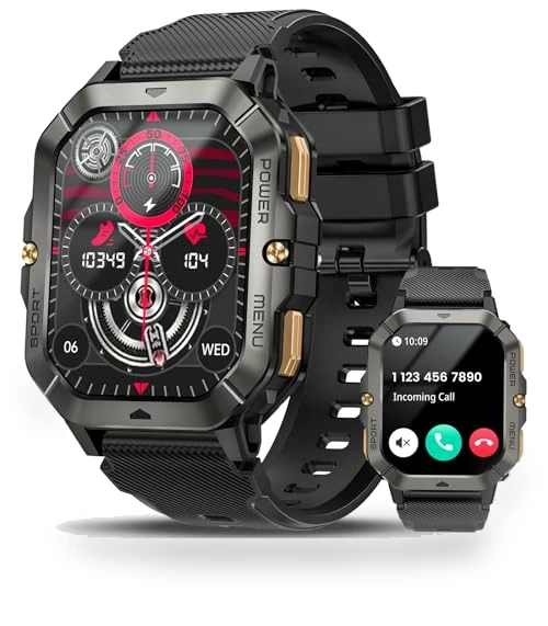 Military Smart Watch with Call Function, Fitness Tracker for Men — Smartwatches, DEKELIFE