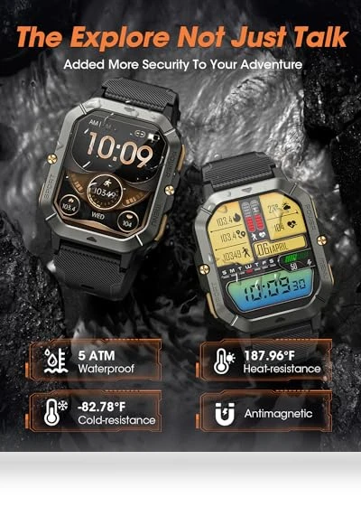 Military Smart Watch with Call Function, Fitness Tracker for Men — Smartwatches, DEKELIFE