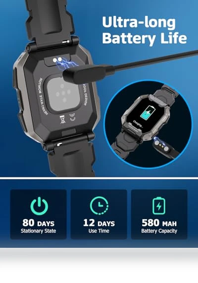 Military Smart Watch with Bluetooth Calls, 100+ Sport Modes, IP68 Waterproof — Smartwatches, Rumatas