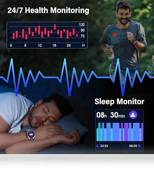 Military Smart Watch with Call Function, 1.39" HD Display, 110+ Sport Modes, IP68 Waterproof — Smartwatches, Atheewon