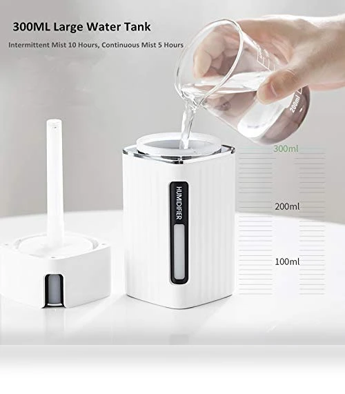 Mini Ultrasonic Humidifier with Night Light - 300mL USB Air Moisturizer — Air Moisturizers, Fidgylia