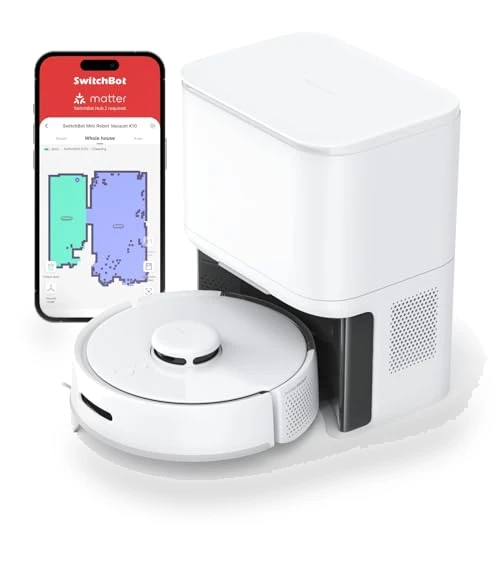 Mini Robot Vacuum and Mop Combo with Self-Emptying Base, LiDAR Navigation — Smart Cleaning Robots, SwitchBot