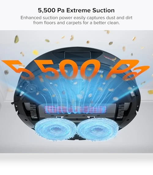 Robot Vacuum and Mop with Auto-Drying and Washing, 5500Pa Suction — Smart Cleaning Robots, Roborock