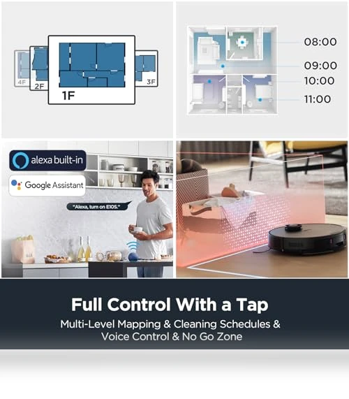 Robot Vacuum and Mop Combo with Self Emptying Station, 4000Pa Suction, LiDAR Navigation — Smart Cleaning Robots, Eureka