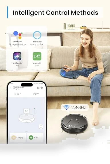 Robot Vacuum and Mop Combo for Pet Hair, 2-in-1 Mopping Robotic Vacuum Cleaner — Smart Cleaning Robots, PSUK
