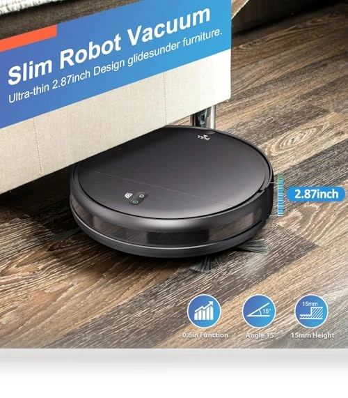Robot Vacuum and Mop Combo with WiFi/App Control, Self-Charging, Ideal for Hard Floor, Pet Hair, Carpet — Smart Cleaning Robots, MAMNV