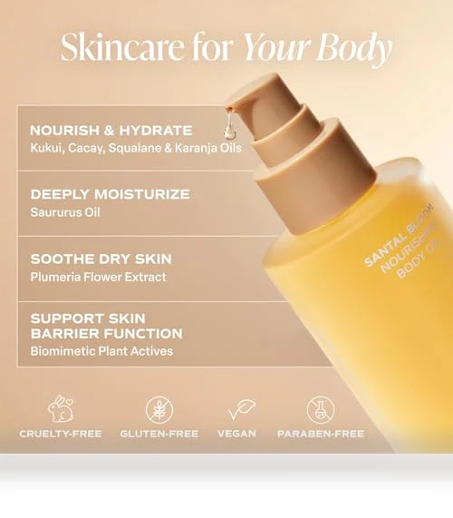 Luxurious Santal Bloom Body Oil Moisturizer for Hydrating Dry Skin — Body Sprays, Saltair