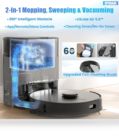 Self-Emptying Robot Vacuum and Mop Combo with 60-Day Capacity — Smart Cleaning Robots, FIXR