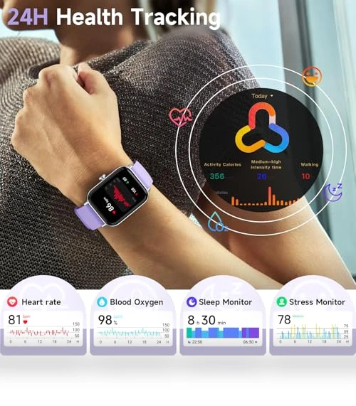 Smart Watch for Women with Alexa, Fitness Tracker, Heart Rate Monitor — Smartwatches, Hingso