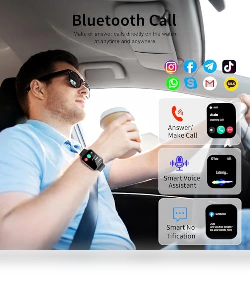 1.85" HD Fitness Smartwatch with Bluetooth Calling — Smartwatches, QONBINK