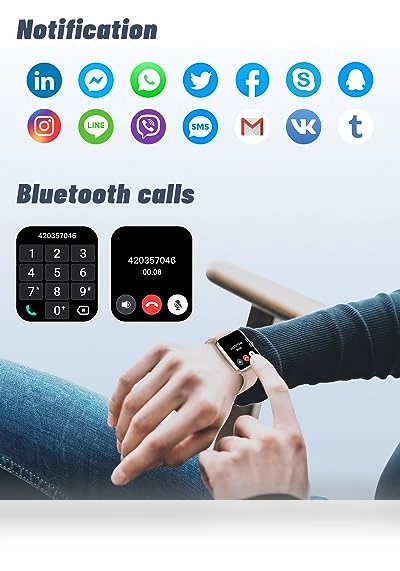 Smart Watch for iOS and Android Phones with Fitness Tracker, Heart Rate Monitor — Smartwatches, GRV