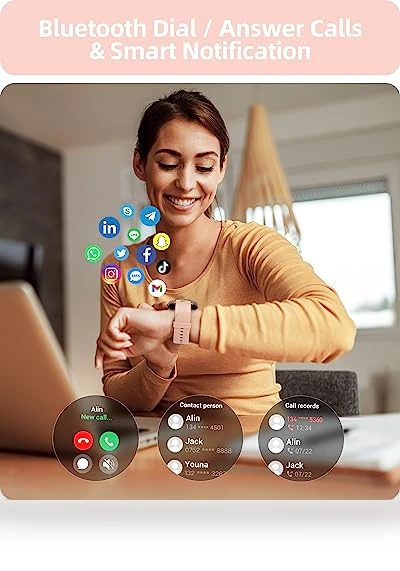 Smart Watch for Women with Call Function, Fitness Tracker, IP68 Waterproof — Smartwatches, Parsonver