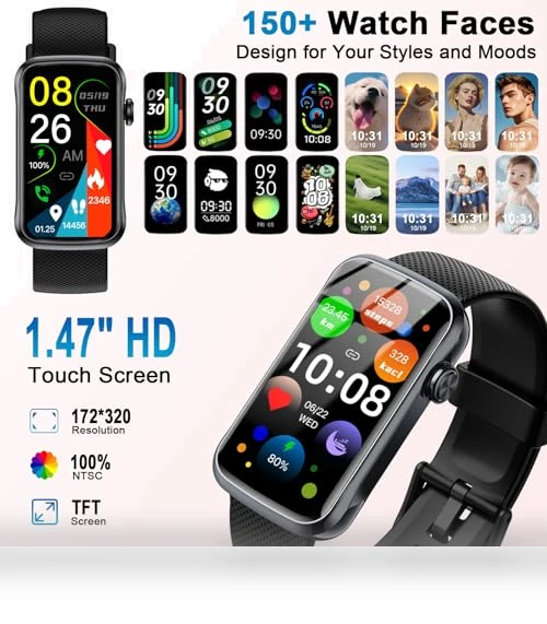 Smart Watch with 24 Sport Modes, IP68 Waterproof, Heart Rate Monitor — Smartwatches, Fempoin
