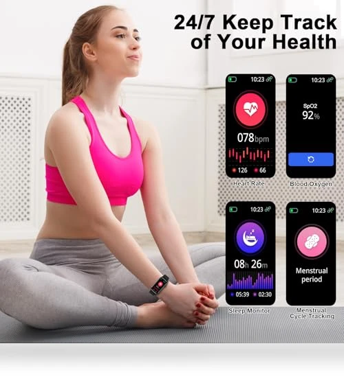 Smart Watch with 24 Sport Modes, IP68 Waterproof, Heart Rate Monitor — Smartwatches, Fempoin