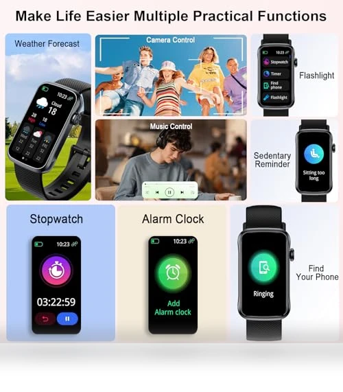 Smart Watch with 24 Sport Modes, IP68 Waterproof, Heart Rate Monitor — Smartwatches, Fempoin