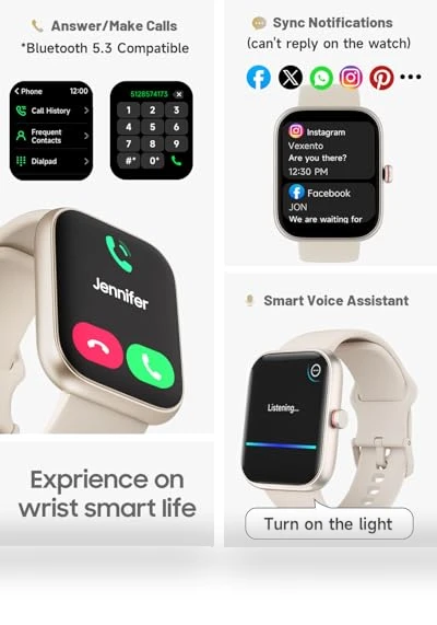 Smart Watch for Women with Alexa, Fitness Tracker, Heart Rate Monitor — Smartwatches, TOOBUR
