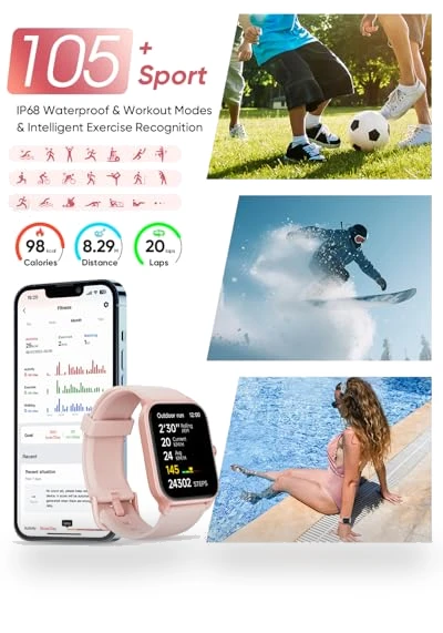 Smart Watch for Women with Alexa, Fitness Tracker, Bluetooth Call — Smartwatches, Fitpolo