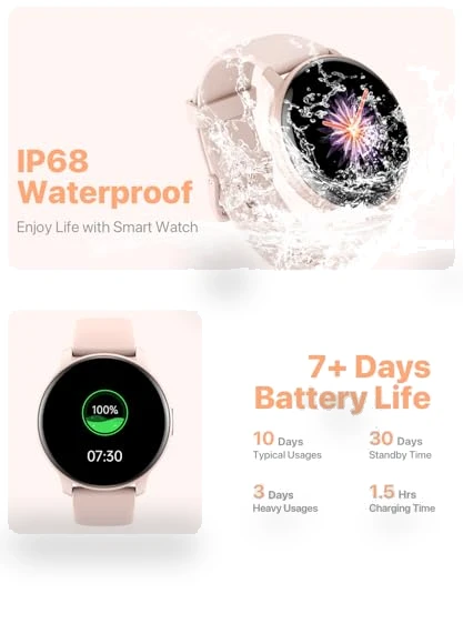 HD Smartwatch with Bluetooth Calling, 100+ Sport Modes, IP68 Waterproof — Smartwatches, JeeJTek