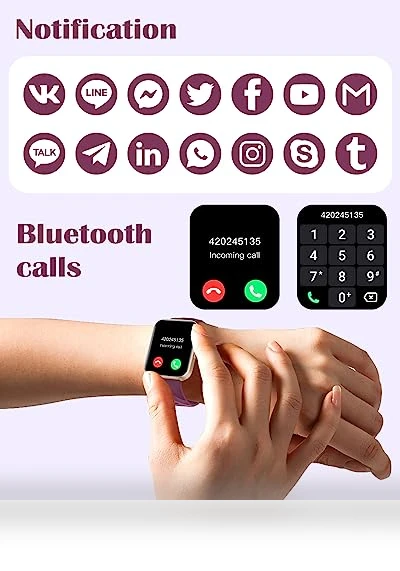 Smart Watch with Call Function, Fitness Tracker, Heart Rate Monitor — Smartwatches, RUIMEN