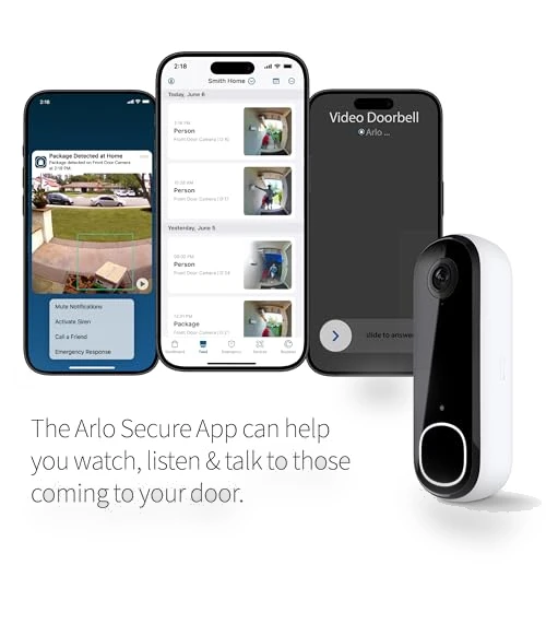 2K Video Doorbell with 2-Way Audio and Night Vision — Smart Home Security, Arlo