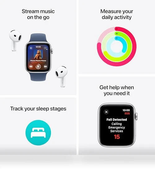 Smartwatch with Fitness and Sleep Trackers, Crash Detection, Heart Rate Monitor — Smartwatches, Apple