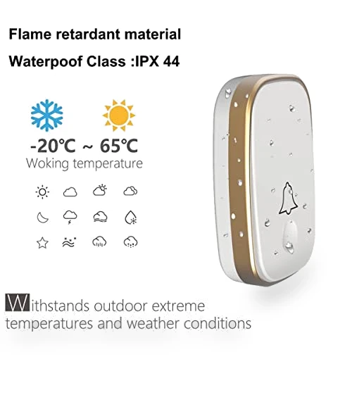 Wireless Doorbell with 1000ft Range, 5 Volume Levels, and LED Flashing — Doorbells, AKK